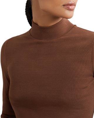 Polly Rib Funnel Neck Top