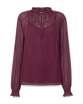 Tie Neck Sheer Blouse 