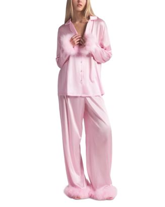SKIMS Feather Trim Pajama Set | Bloomingdale's