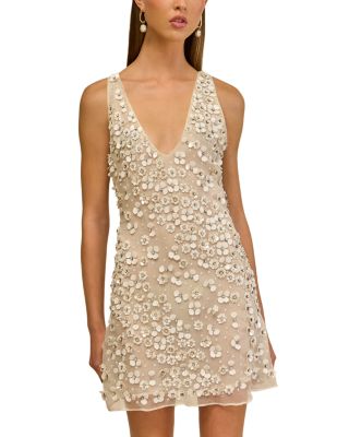 Sapphira Silk Embellished Mini Dress