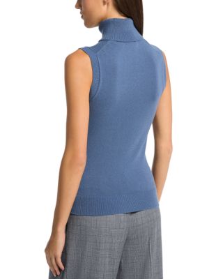 Cashmere Sleeveless Turtleneck Sweater