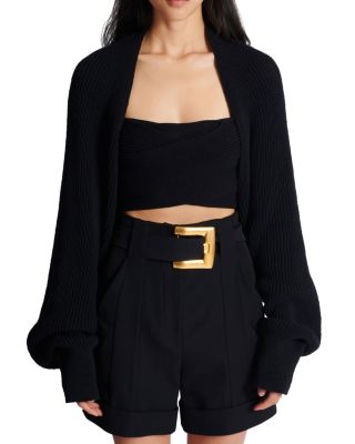  Ribbed Knit Bolero Cardigan