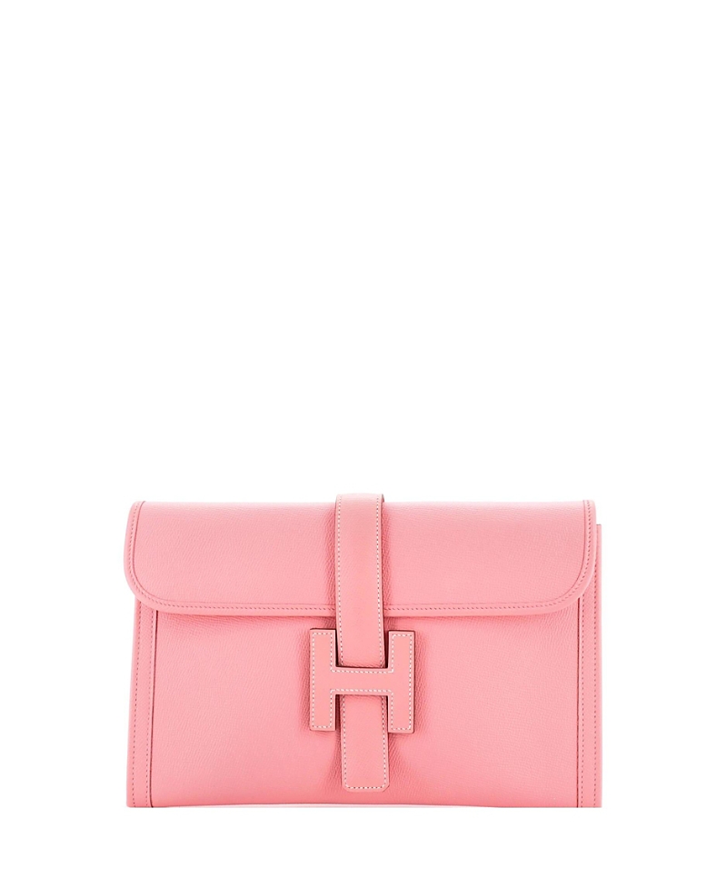 PRE-OWNED HERMES Pre-owned Hermes Pm Jige Clutch Epsom In Pink