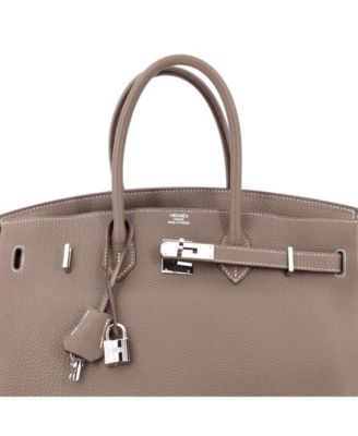 Birkin 35 Handbag Grey Togo with Palladium Hardware
