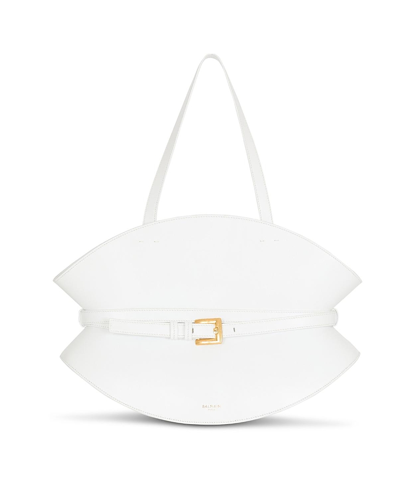 Balmain Medium Shuffle Bag in Calfskin Leather