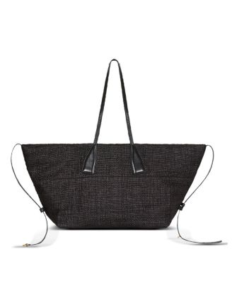  Track Tote Bag in Raffia and Calfskin