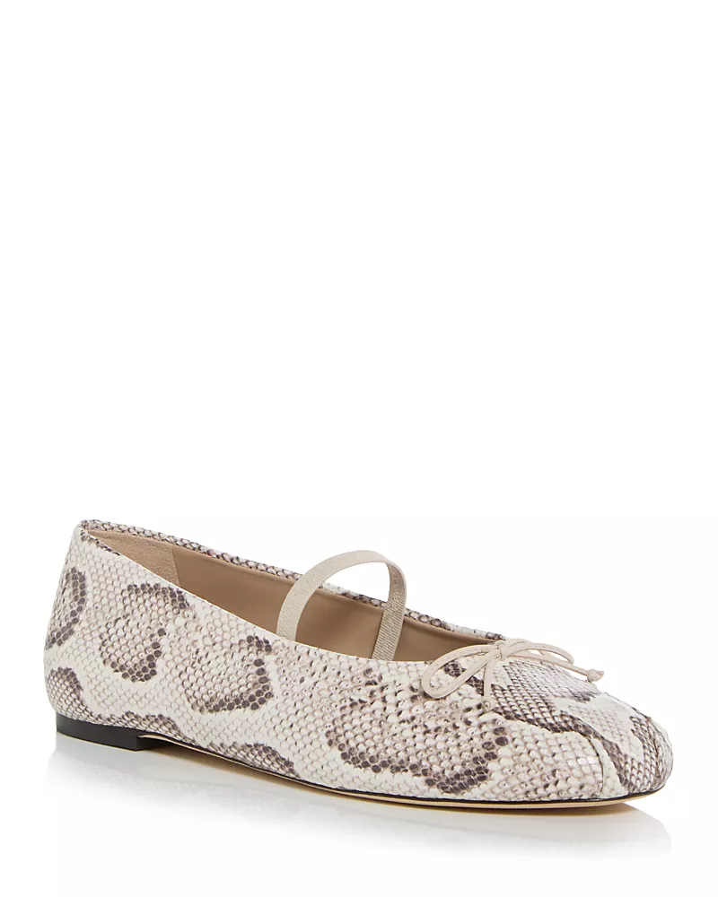 Stuart Weitzman Women's Prima Bow Ballet Mary Jane Flats