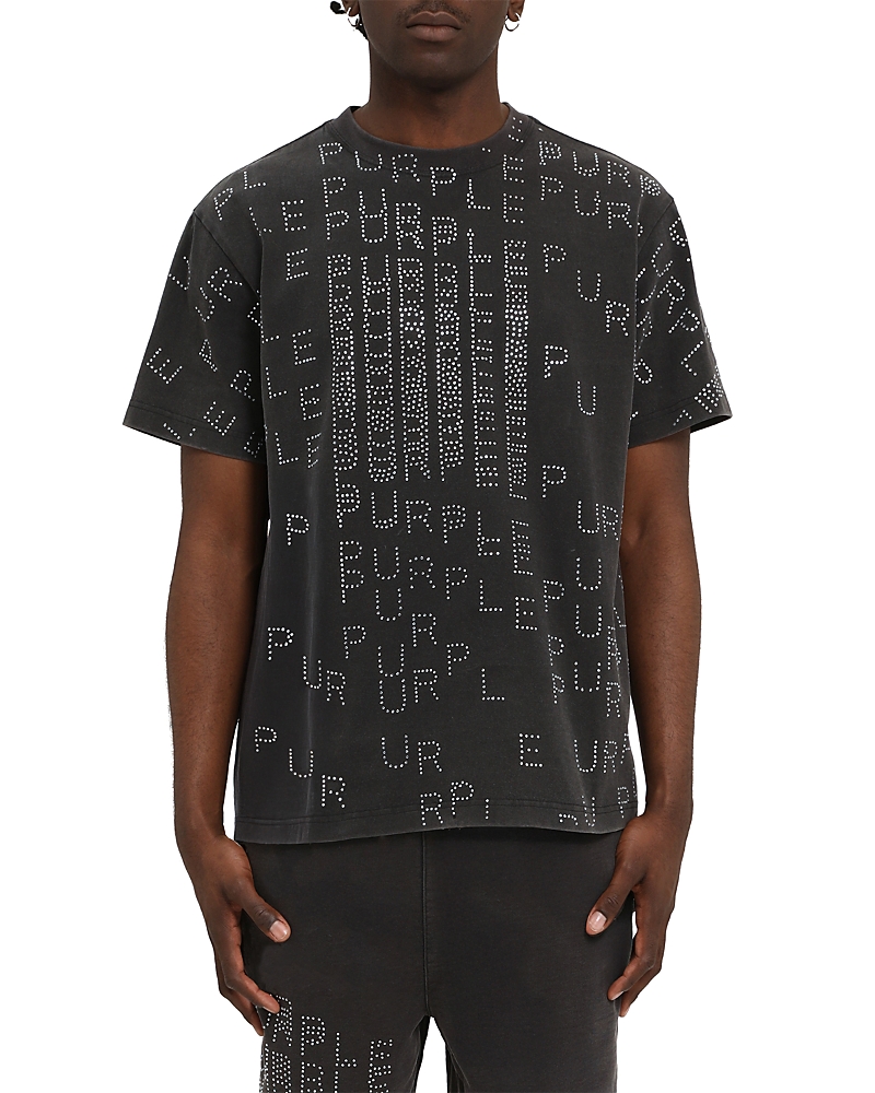 Purple Brand Studded Logo Heavyweight Jersey T-shirt In Multi