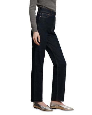 Leah Mid Rise Straight Jeans in Indigo Rinse