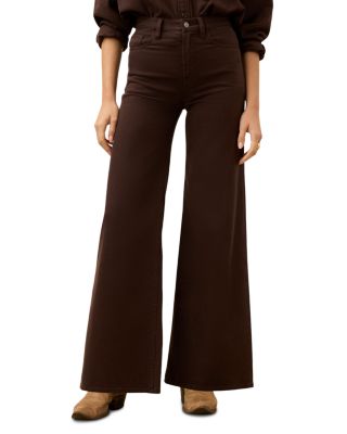 Saturday High Rise Wide Leg Jeans in Chocolate Brown