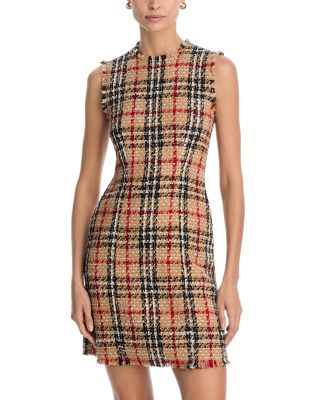 Abigail Check Wool Blend Boucl&eacute; Dress