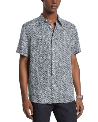 Classic Linen Vine Print Button Down