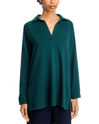 Cozy Brushed Terry Hug Henley Long Top