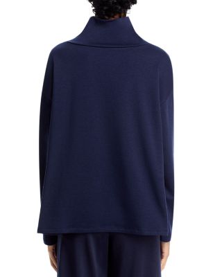 Cozy Brushed Terry Funnel Hug Neck Box Top