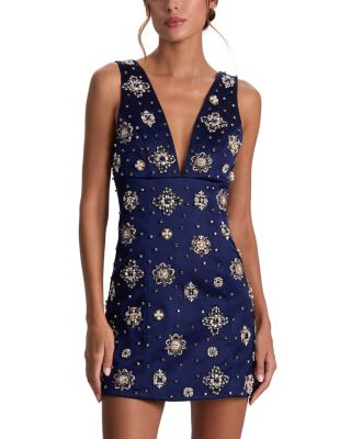 Mandy Embellished Deep Plunge Dress