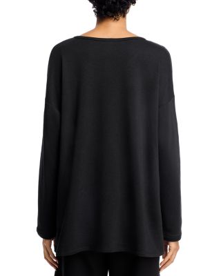 Cozy Brushed Terry Round Neck Long Boxy Top
