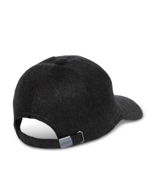 Cashmere Baseball Cap with Leather Strap