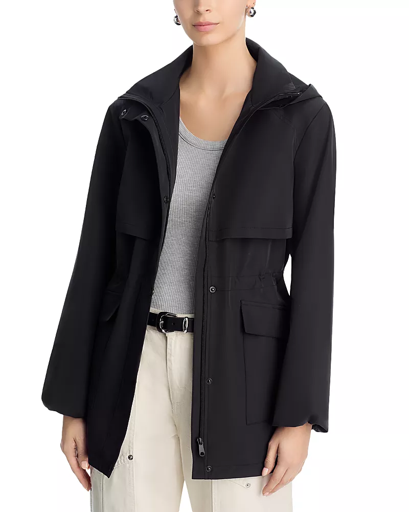 Aqua Mock Neck Raincoat - Exclusive