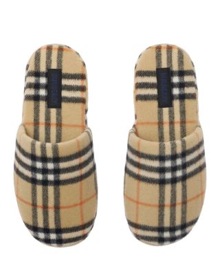 Check Wool Blend Slippers