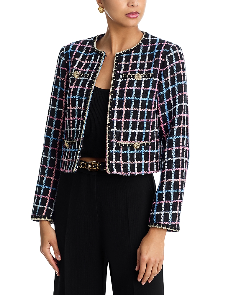 Aqua Chainlink Print Tweed Jacket - Exclusive