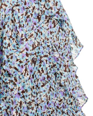 Sleeveless Floral Metallic Maxi Dress - Exclusive