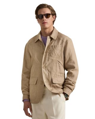 Linen Herringbone Utility Jacket