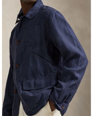 Linen Herringbone Utility Jacket