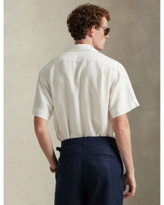 Classic Fit Slub Linen Camp Shirt