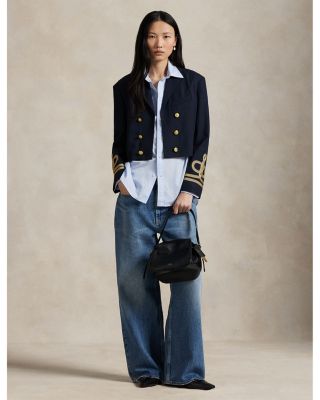 Double Breasted Cropped Wool Jacket