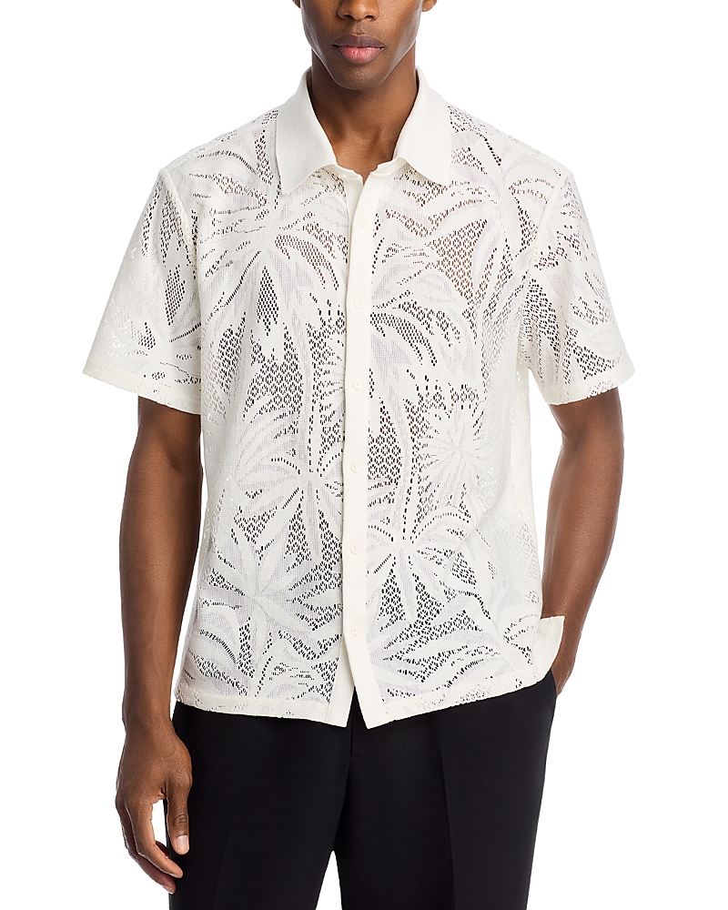 Simkhai Conrad Short Sleeve Mesh Button Front Shirt