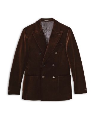 Double Breasted Peak Velvet Blazer