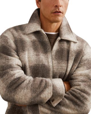 Sorento Long Sleeve Zip Through Brushed Check Overshirt