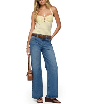 Lovina Textured Striped Halter Top