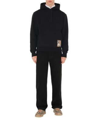 Check Label Cotton Hoodie