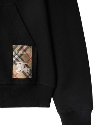 Check Label Cotton Zip Hoodie