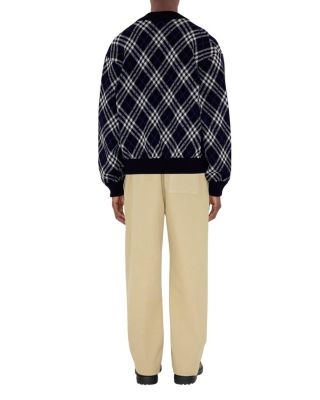  Check Wool Bomber Jacket