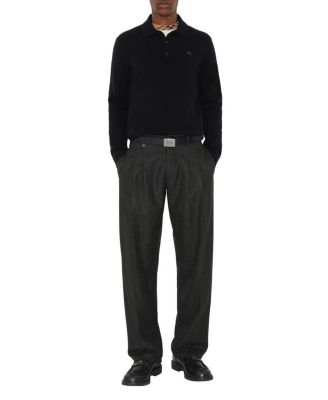 Long-Sleeve Cashmere Blend Polo Shirt