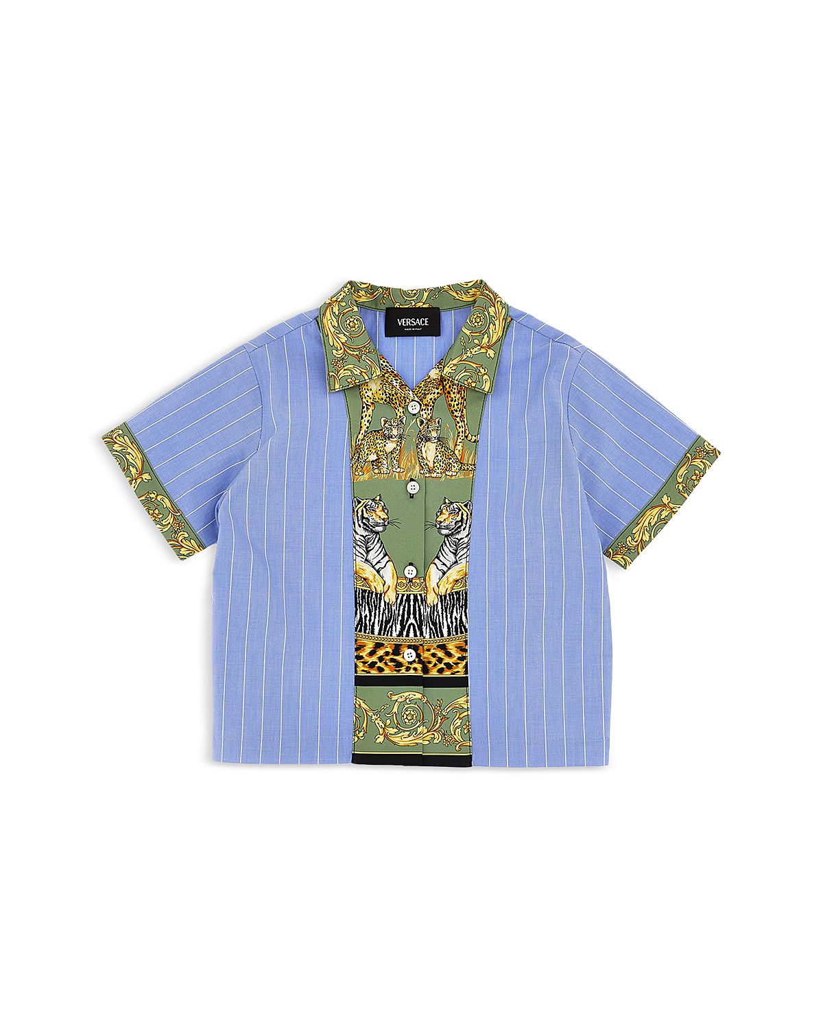 Versace Boys' Cotton Pinstriped Poplin Shirt - Baby, Little Kid