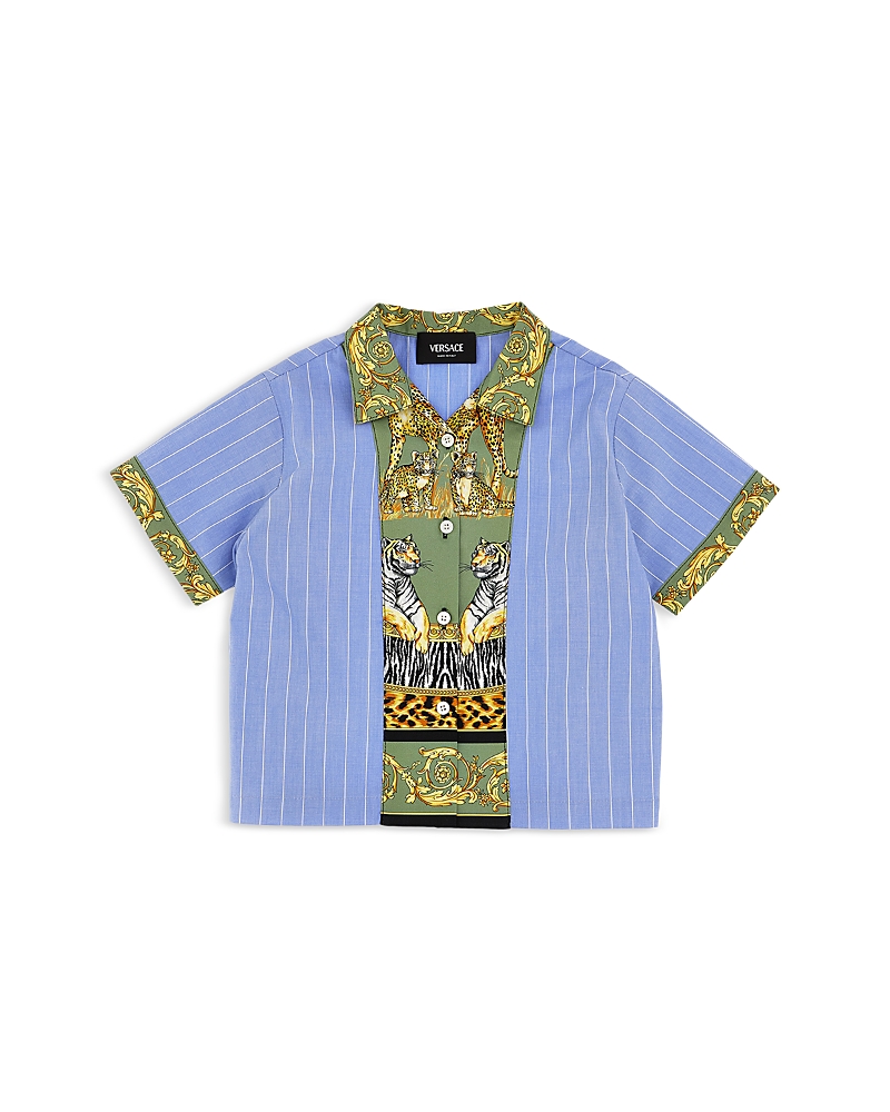 Versace Boys' Cotton Pinstriped Poplin Shirt - Baby, Little Kid