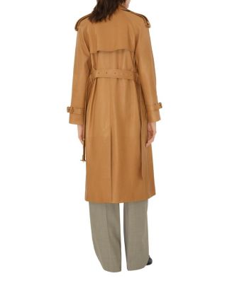 Long Leather Castleford Trench Coat