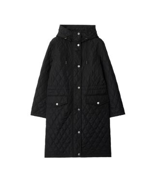 Quilted Nylon Hooded Coat