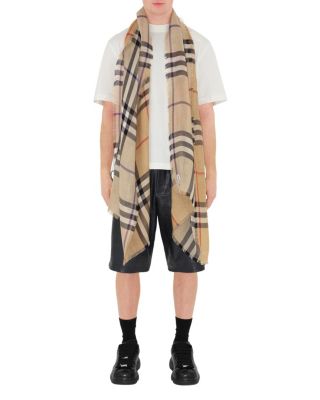  Reversible Check Wool Silk Scarf