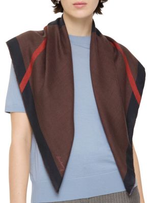  Check Cashmere Silk Scarf