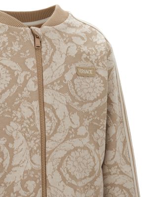 Unisex Barocco Kids Jacquard Fleece Front Zip Sweatshirt - Little Kid, Big Kid