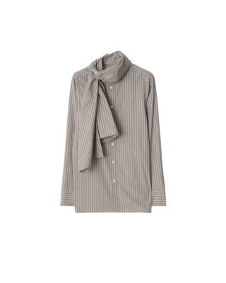 Striped Cotton Scarf Shirt