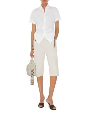 Check Trim Cotton Shirt