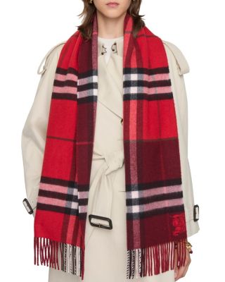  Contrast Check Cashmere Scarf