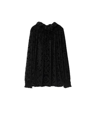 Baroque Silk Blend Velvet Blouse