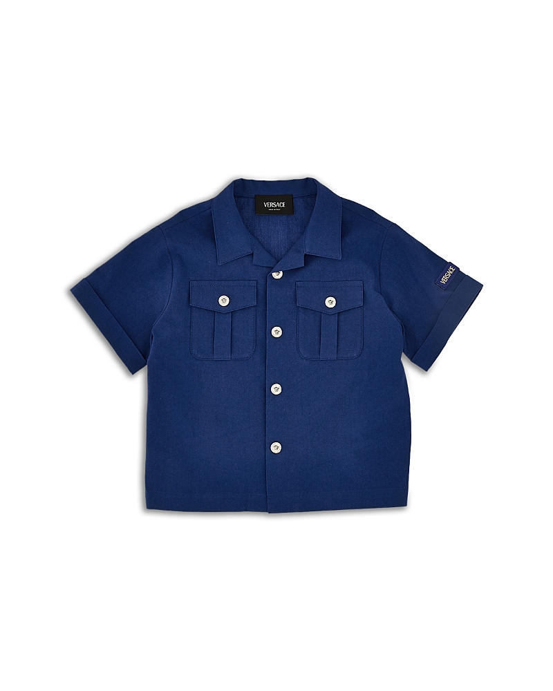 Versace Boys' Cotton Dyed Broad Cloth Shirt - Little Kid, Big Kid