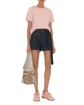 Check Trim Cotton T-shirt